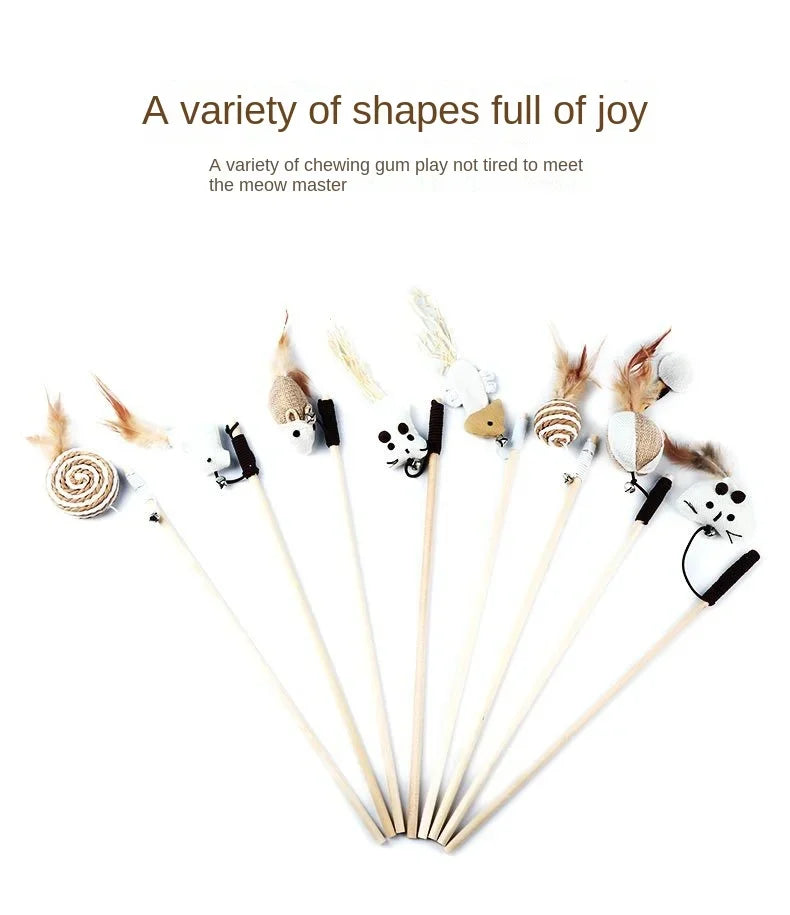 Interactive Feather Cat Wand Toy